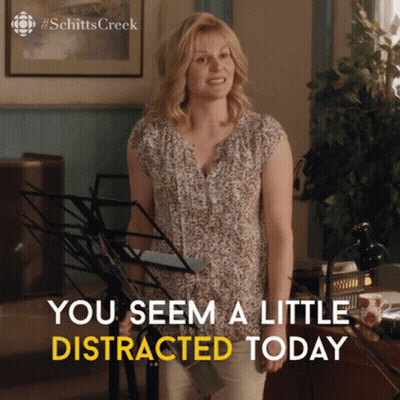 Woman Holding Music Stand Saying You Seem Distracted GIF