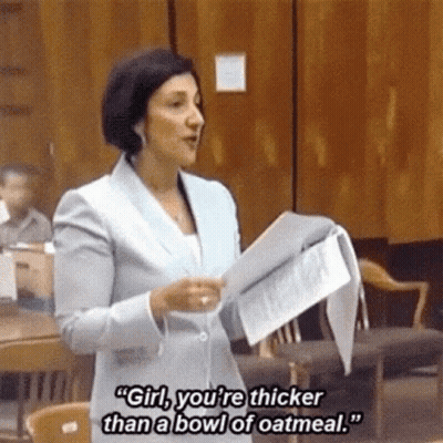 Woman Holding Paper Says Girl You're Thicker Than A Bowl Of Oatmeal GIF