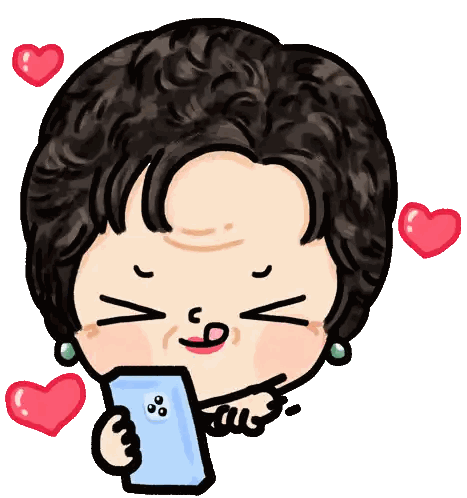 Woman Holding Phone With Hearts Sticker