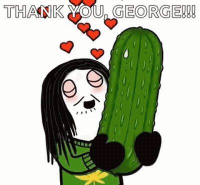 Woman Holding Pickle Saying Thank You George GIF