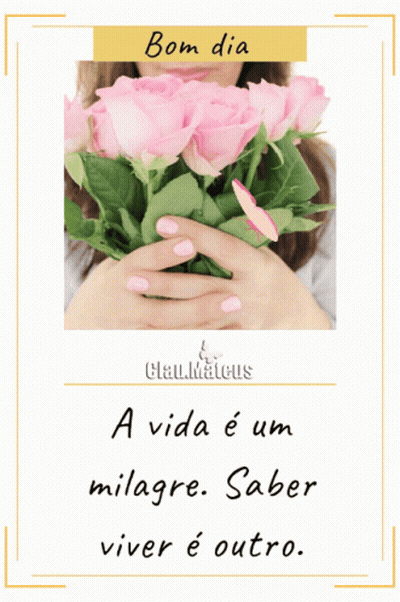 Woman Holding Pink Roses Bom Dia GIF