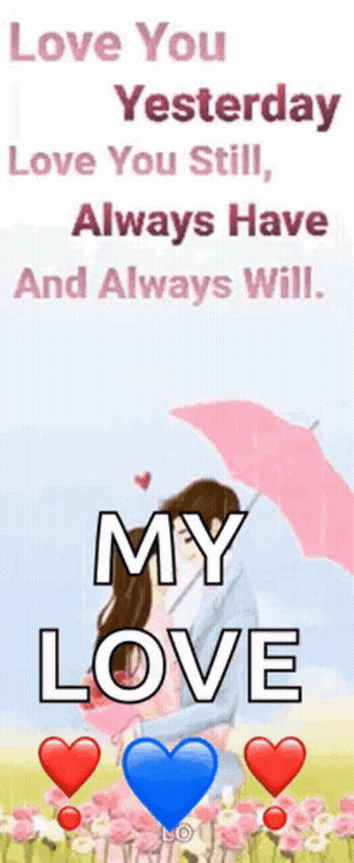 Woman Holding Pink Umbrella Love You Yesterday Always GIF