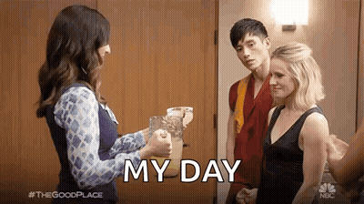 Woman Holding Pitcher Of Lemonade Next To Man And Woman GIF
