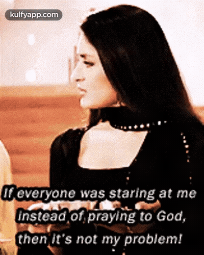Woman Holding Plate Saying Everyone Was Staring At Me Instead Of Praying To God GIF
