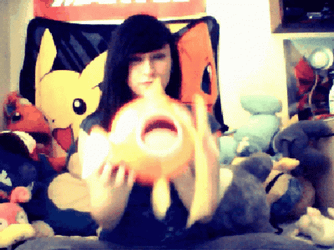 Woman Holding Pokemon Magikarp Stuffed Toy GIF