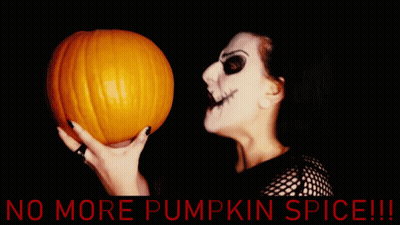 Woman Holding Pumpkin Say No More Pumpkin Spice GIF