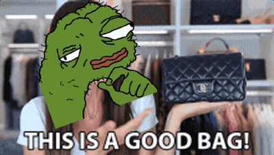 Woman Holding Purse Saying This Is A Good Bag GIF