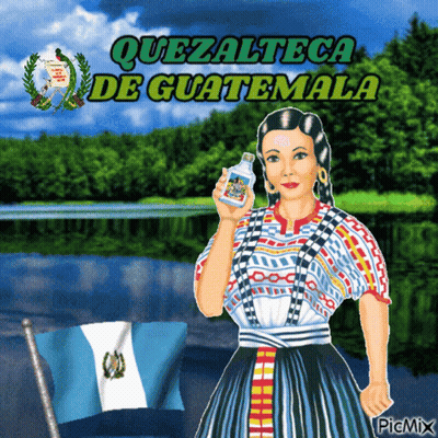 Woman Holding Quezalteca Water Bottle