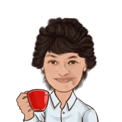 Woman Holding Red Cup Good Morning Sticker