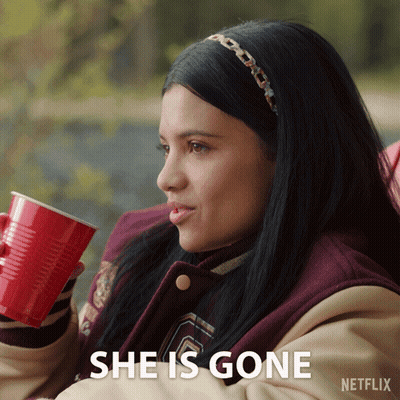Woman Holding Red Cup Saying She Is Gone GIF