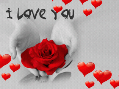Woman Holding Red Rose Saying I Love You GIF