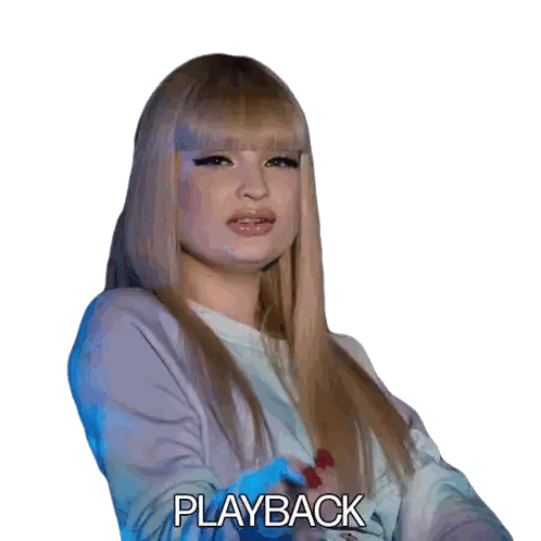 Woman Holding Remote Control Playback Sticker