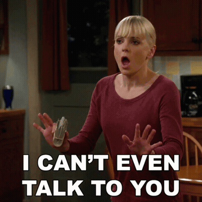 Woman Holding Remote Saying I Can't Even Talk To You GIF