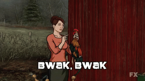 Woman Holding Rooster With Bwak Bwak GIF