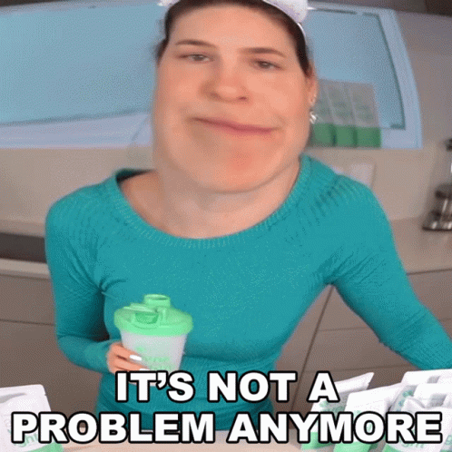 Woman Holding Shaker It's Not A Problem Anymore GIF