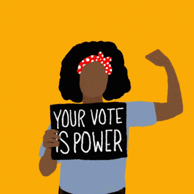 Woman Holding Sign Your Vote Is Power GIF