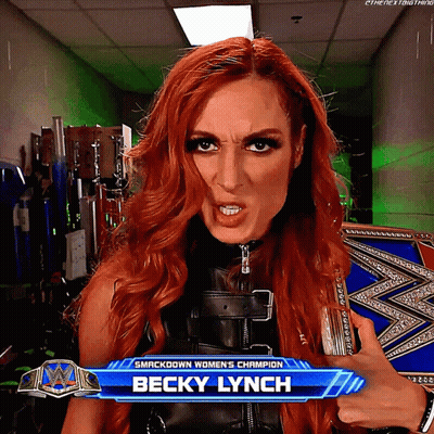 Woman Holding Smackdown Women's Champion Belt GIF