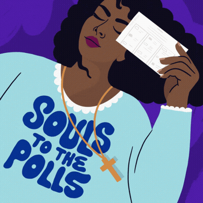 Woman Holding Souls To The Polls Paper GIF