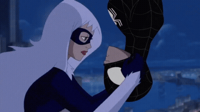 Woman Holding Spider-Man Face GIF