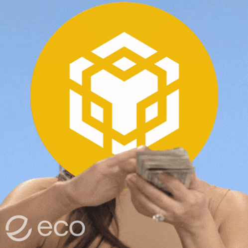 Woman Holding Stack Of Money In Front Of Yellow Circle With Eco GIF