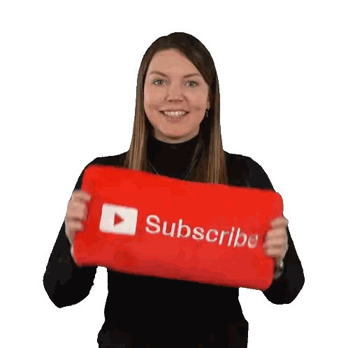 Woman Holding Subscribe Pillow Sticker