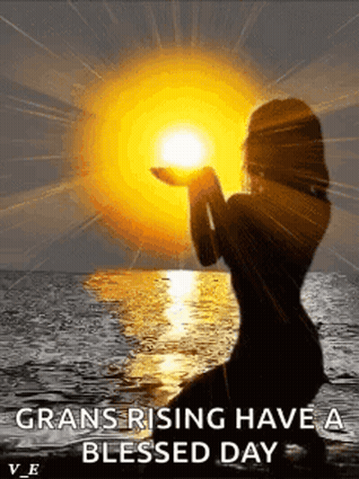 Woman Holding Sun Silhouette GIF