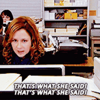 Woman Holding That's What She Said Sign GIF
