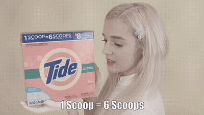 Woman Holding Tide Laundry Detergent Box GIF