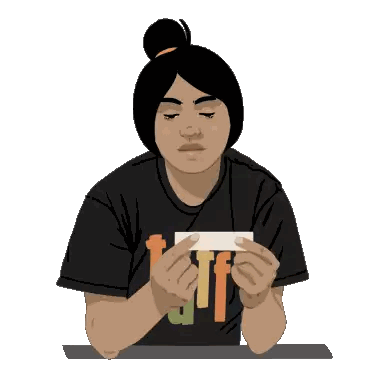 Woman Holding Tiff Paper Sticker