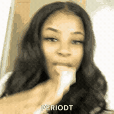 Woman Holding Toothbrush With Periodt GIF