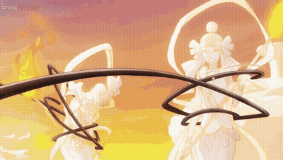 Woman Holding Torch With Anime Text GIF