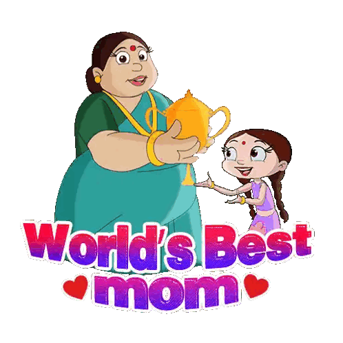 Woman Holding Trophy World's Best Mom Sticker