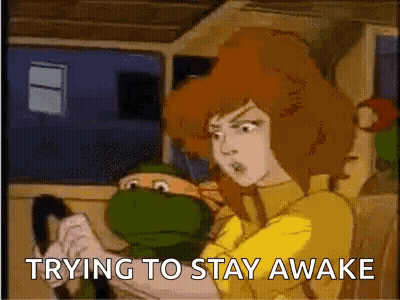 Woman Holding Turtle Trying To Stay Awake GIF