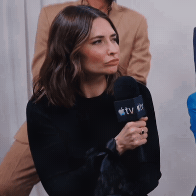 Woman Holding TV Microphone GIF