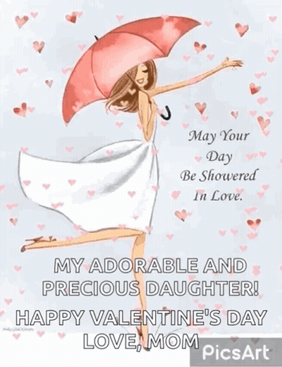 Woman Holding Umbrella May Your Day Be Showered In Love GIF