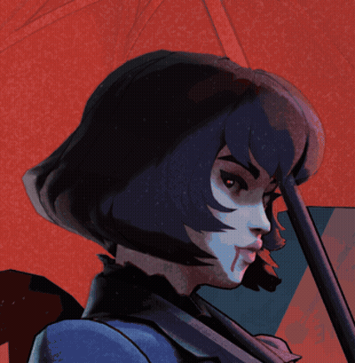 Woman Holding Umbrella GIF