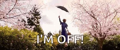 Woman Holding Umbrella Saying Im Off GIF