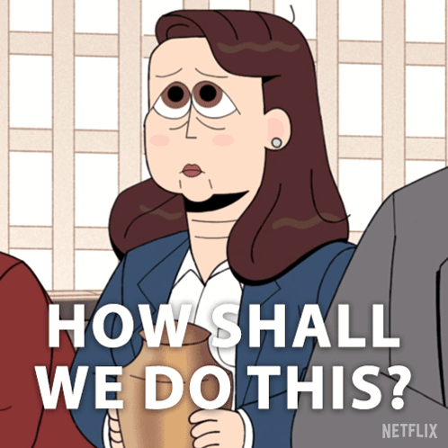 Woman Holding Vase With How Shall We Do This GIF