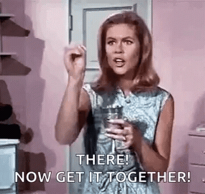 Woman Holding Water Glass Saying Get It Together GIF