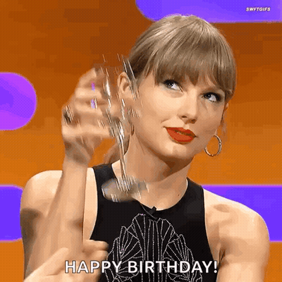Woman Holding Wine Saying Happy Birthday GIF