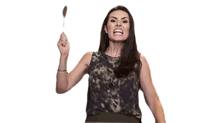 Woman Holding Wooden Spoon Sticker