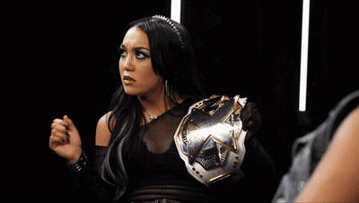 Woman Holding WWE Championship Belt GIF