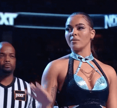 Woman Holding WWE Championship Belt GIF