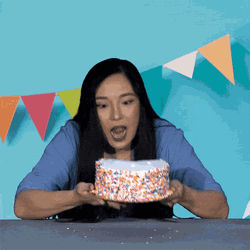 Woman Huge Bite Of Cake
