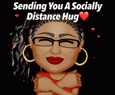 Woman Hugging Herself Sending You A Socially Distance Hug GIF