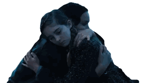 Woman Hugging Little Girl Sticker