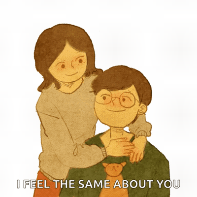 Woman Hugging Man Saying I Feel The Same About You GIF