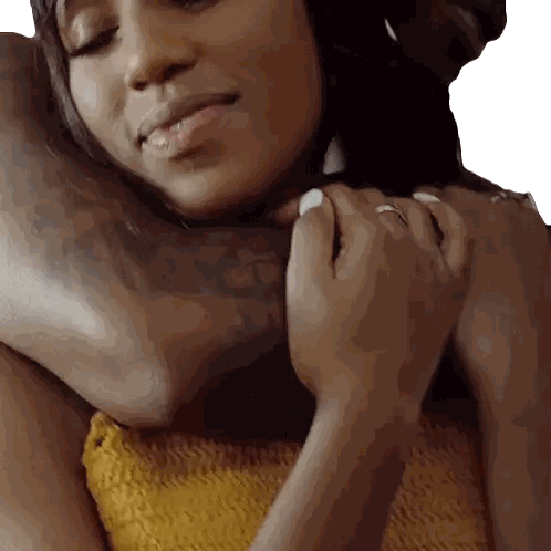 Woman Hugging Man With Chest Tattoo Sticker