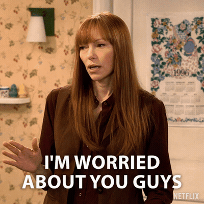 Woman I'm Worried About You Guys 1996 Calendar GIF
