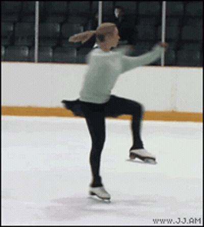 Woman Ice Skating With Jj.am GIF